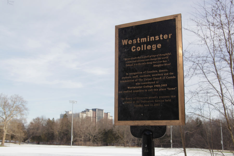 Westminster College, memorial plaque near Westminster Hall